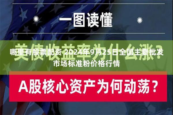 哪里有股票配资 2024年9月25日全国主要批发市场标准粉价格行情